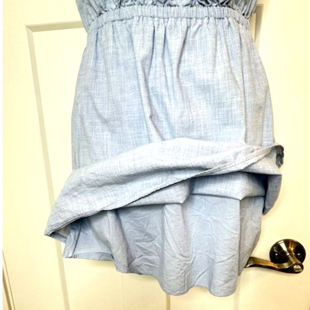 MADEWELL BELLFLOWER CHAMBRAY BLUE RUFFLE DRESS SIZE 00 NWOT - Picture 8 of 11